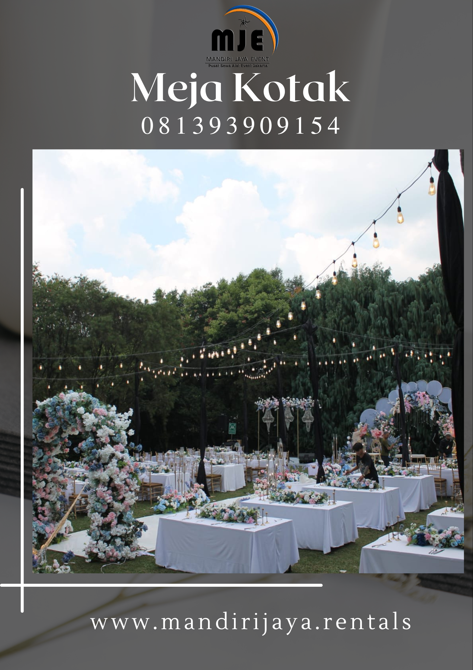Sewa Meja Kotak Event Wedding Outdor Pondok Aren Tangsel
