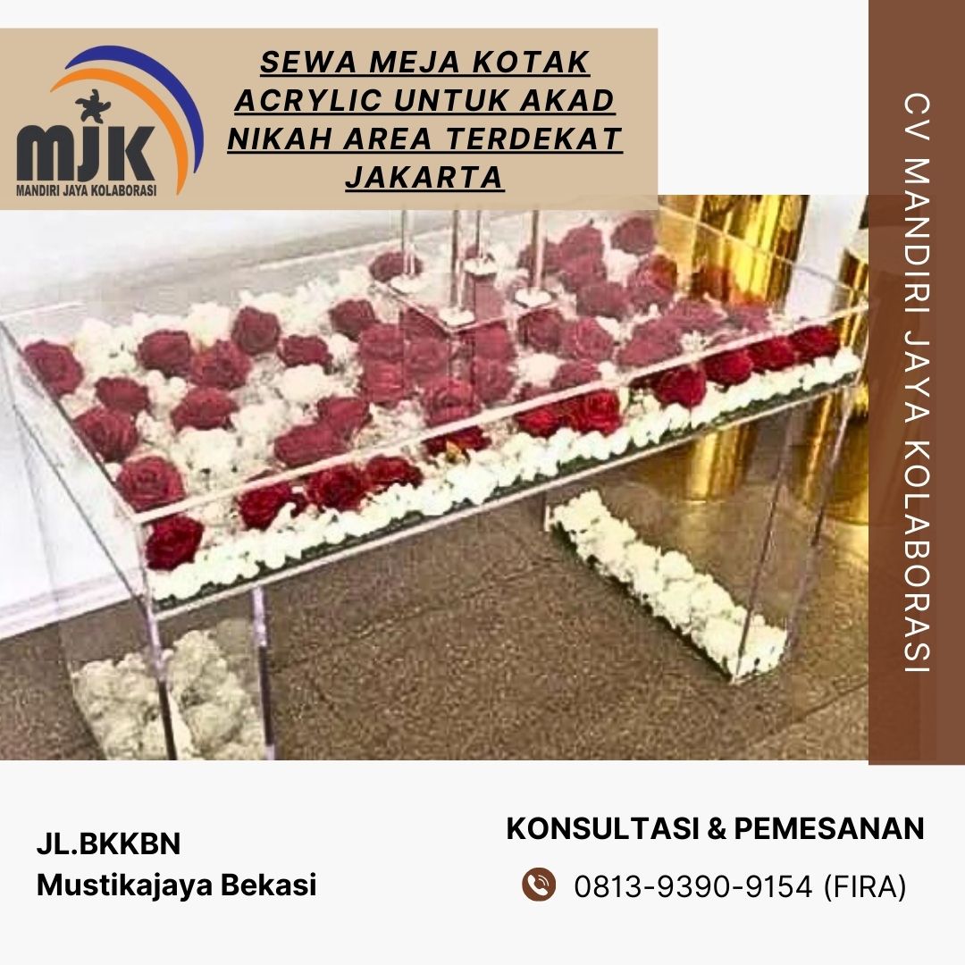 Sewa Meja Kotak Acrylic Untuk Akad Nikah Area terdekat Jakarta(3)