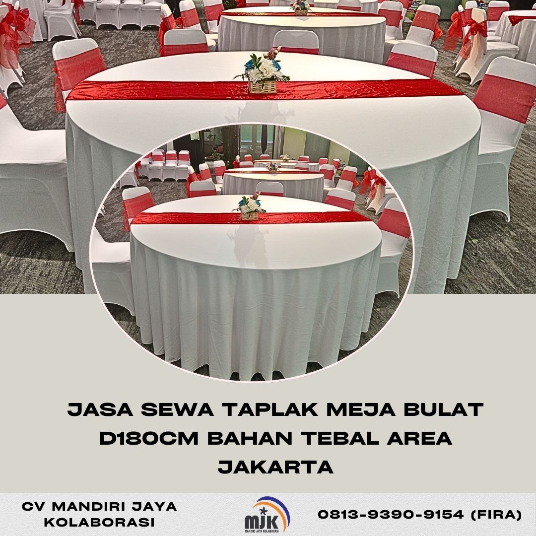 Jasa Sewa Taplak Meja Bulat D180cm Bahan Tebal Area Jakarta(4)