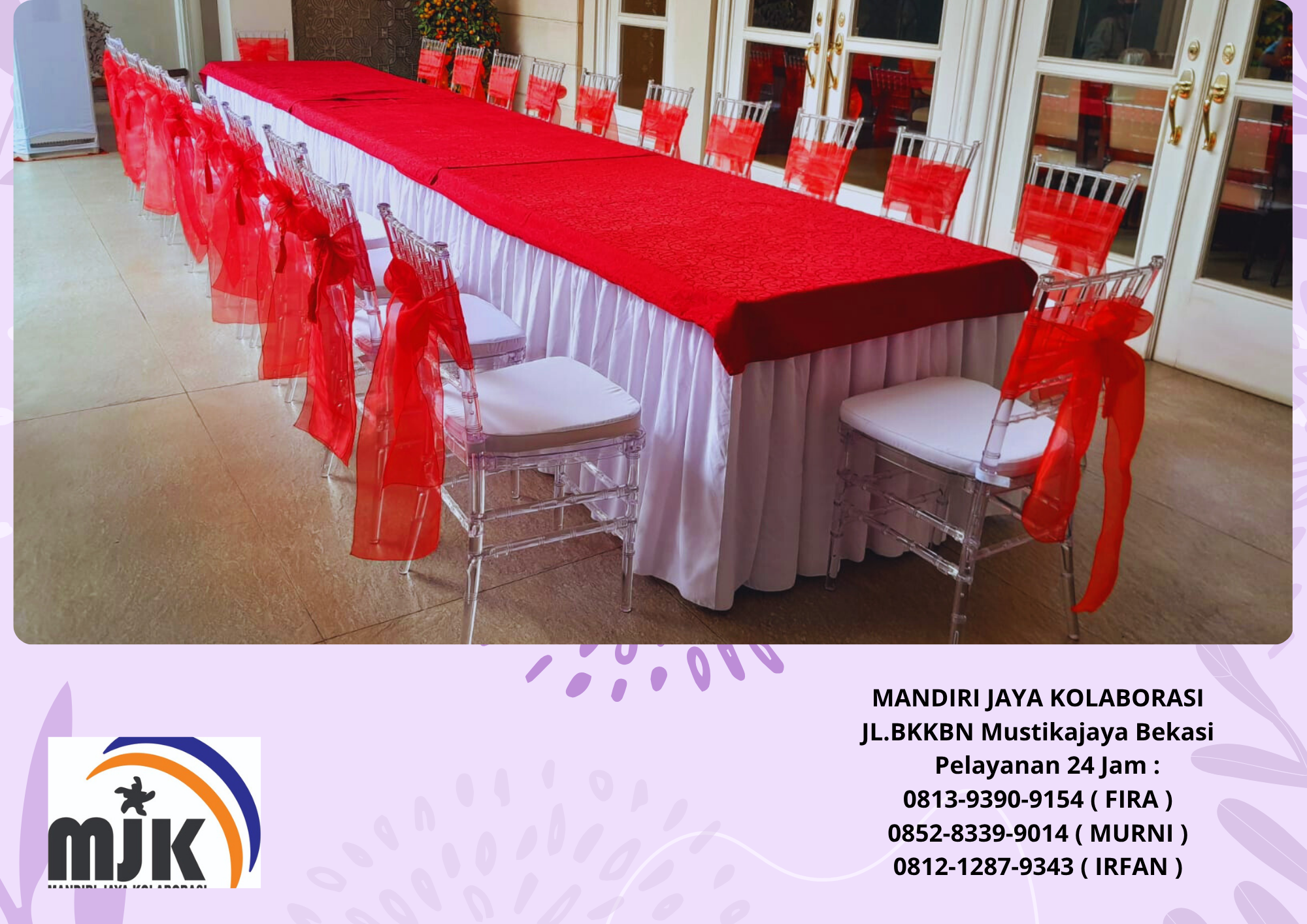 Jasa Rental Kursi Tiffany Bahan Kayu dan Arylic VIP Daerah Jakarta