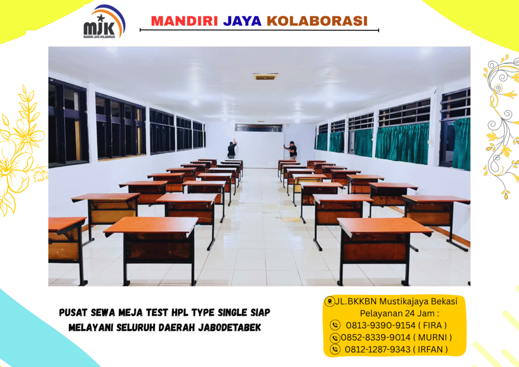 Pusat Sewa Meja Test HPL Type Single siap Melayani seluruh Daerah Jabodetabek
