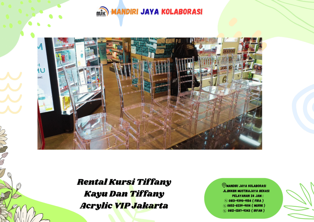 Rental Kursi Tiffany Kayu Dan Tiffany Acrylic VIP Jakarta