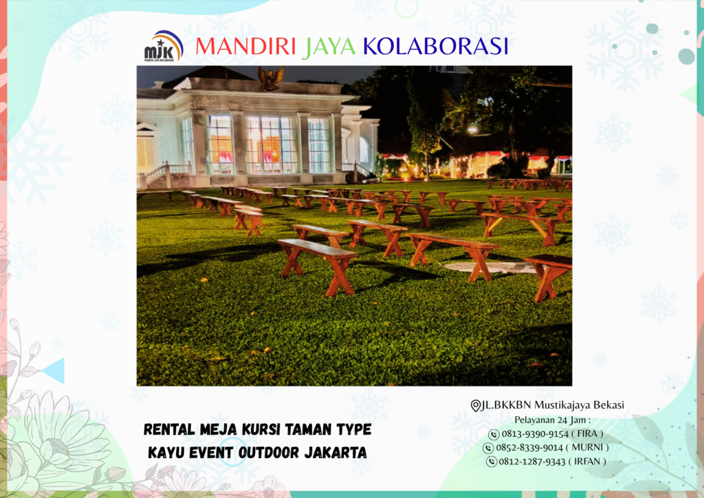 Rental Meja Kursi Taman Type Kayu Event Outdoor Jakarta