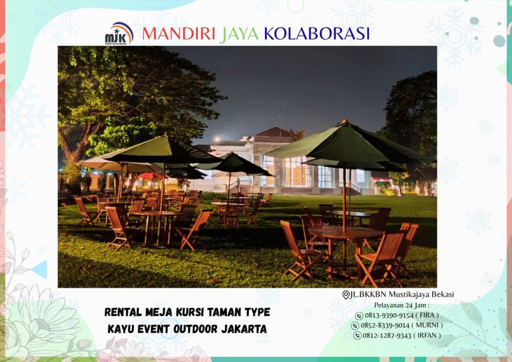 Rental Meja Kursi Taman Type Kayu Event Outdoor Jakarta