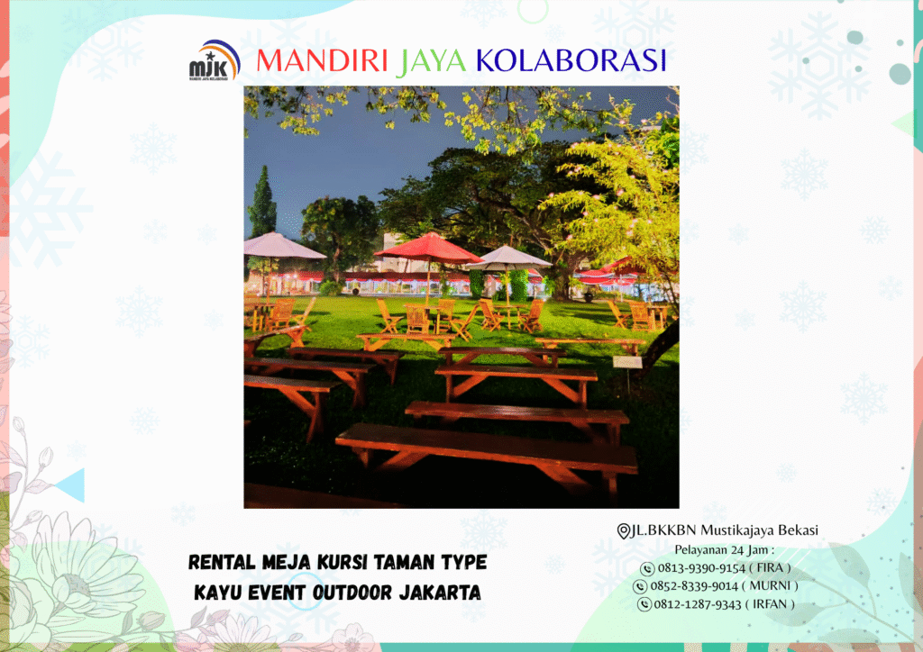 Rental Meja Kursi Taman Type Kayu Event Outdoor Jakarta