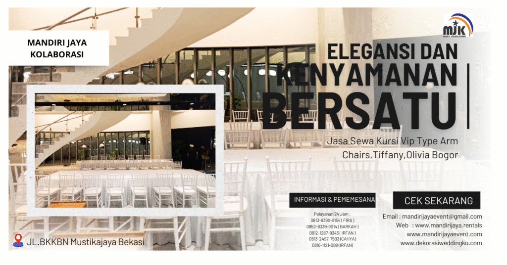 Jasa Sewa Kursi Vip Type Arm Chairs Tiffany Olivia Bogor