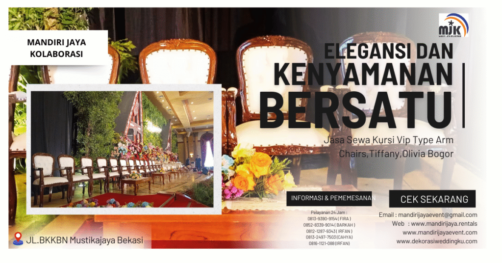 Jasa Sewa Kursi Vip Type Arm Chairs Tiffany Olivia Bogor