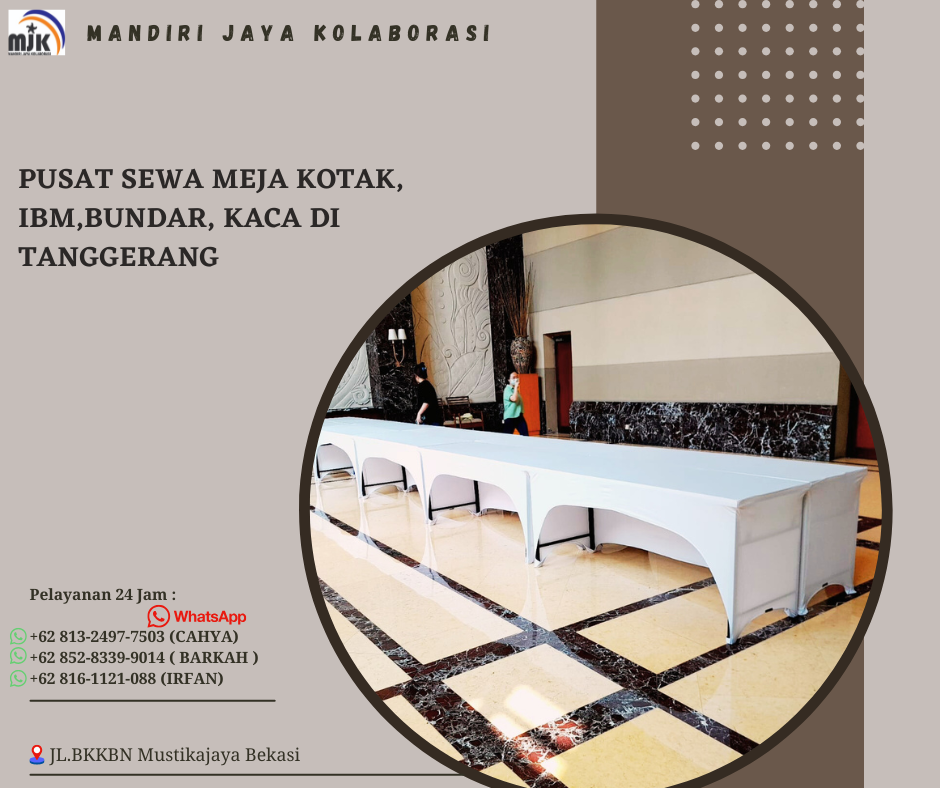 Pusat Sewa Meja kotak IBM Bundar Kaca Di Tanggerang