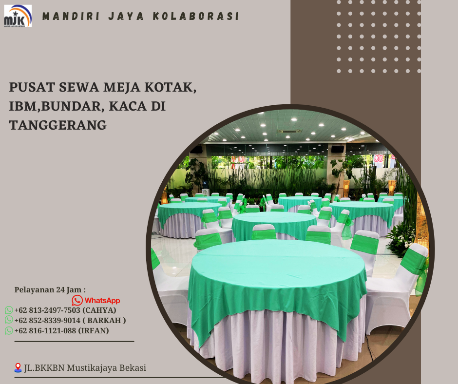 Pusat Sewa Meja kotak IBM Bundar Kaca Di Tanggerang