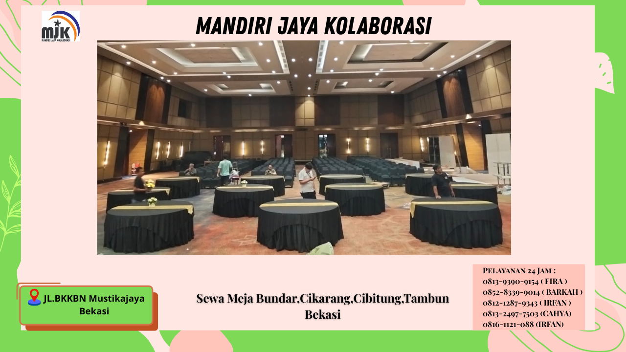 Sewa Meja Bundar Cikarang Cibitung Tambun Bekasi Sewa Meja Bundar Cikarang Cibitung Tambun Bekasi