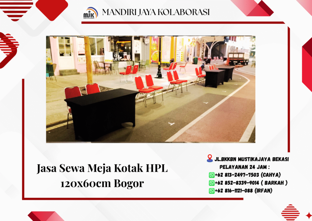 Jasa Sewa Meja Kotak HPL 120x60cm Bogor