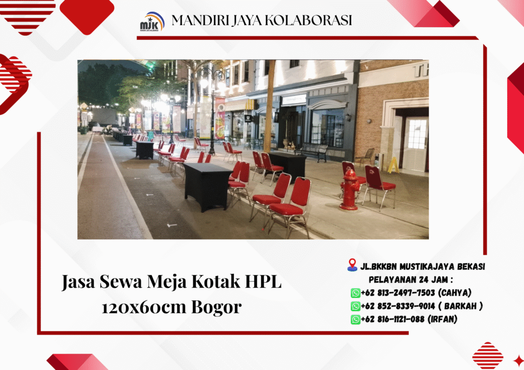 Jasa Sewa Meja Kotak HPL 120x60cm Bogor