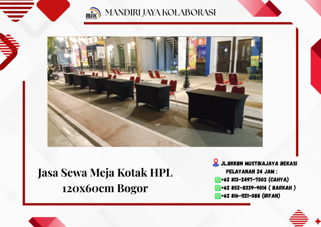 Jasa Sewa Meja Kotak HPL 120x60cm Bogor