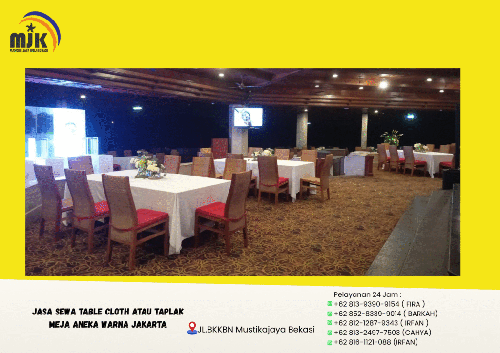 Jasa Sewa Table Cloth Atau Taplak Meja Aneka Warna Jakarta