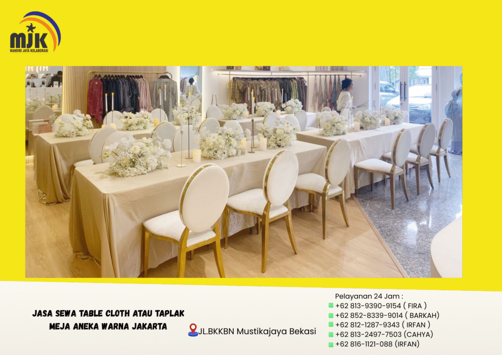 Jasa Sewa Table Cloth Atau Taplak Meja Aneka Warna Jakarta