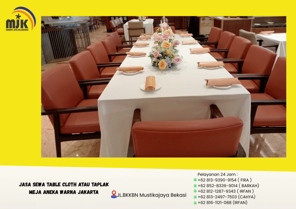 Jasa Sewa Table Cloth Atau Taplak Meja Aneka Warna Jakarta