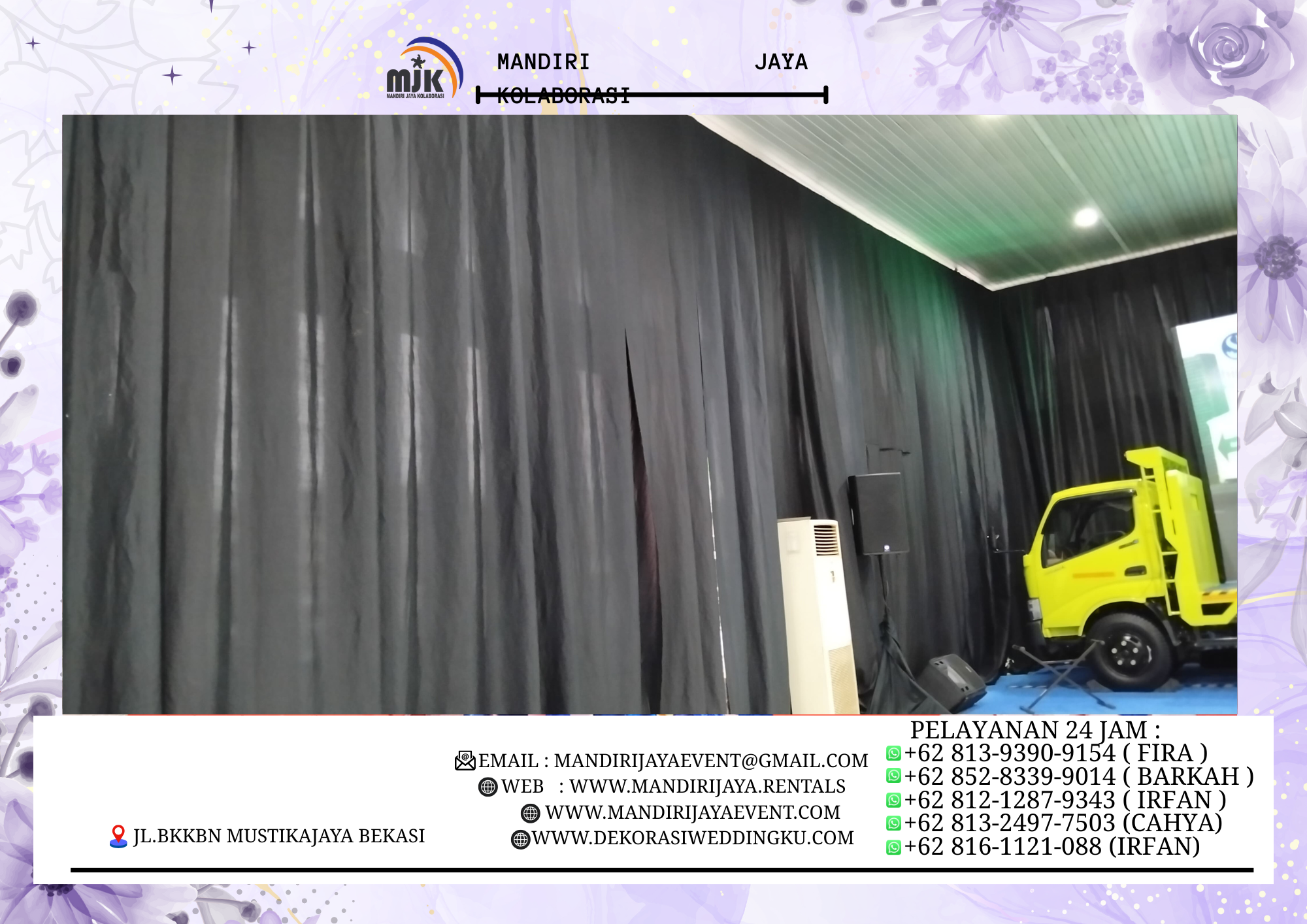 Rental Tirai Penutup Dinding Warna Hitam Bahan Lotto BSD Tangerang (1) Rental Tirai Penutup Dinding Warna Hitam Bahan Lotto BSD Tangerang