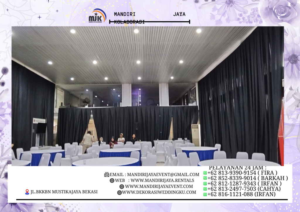 Rental Tirai Penutup Dinding Warna Hitam Bahan Lotto BSD Tangerang