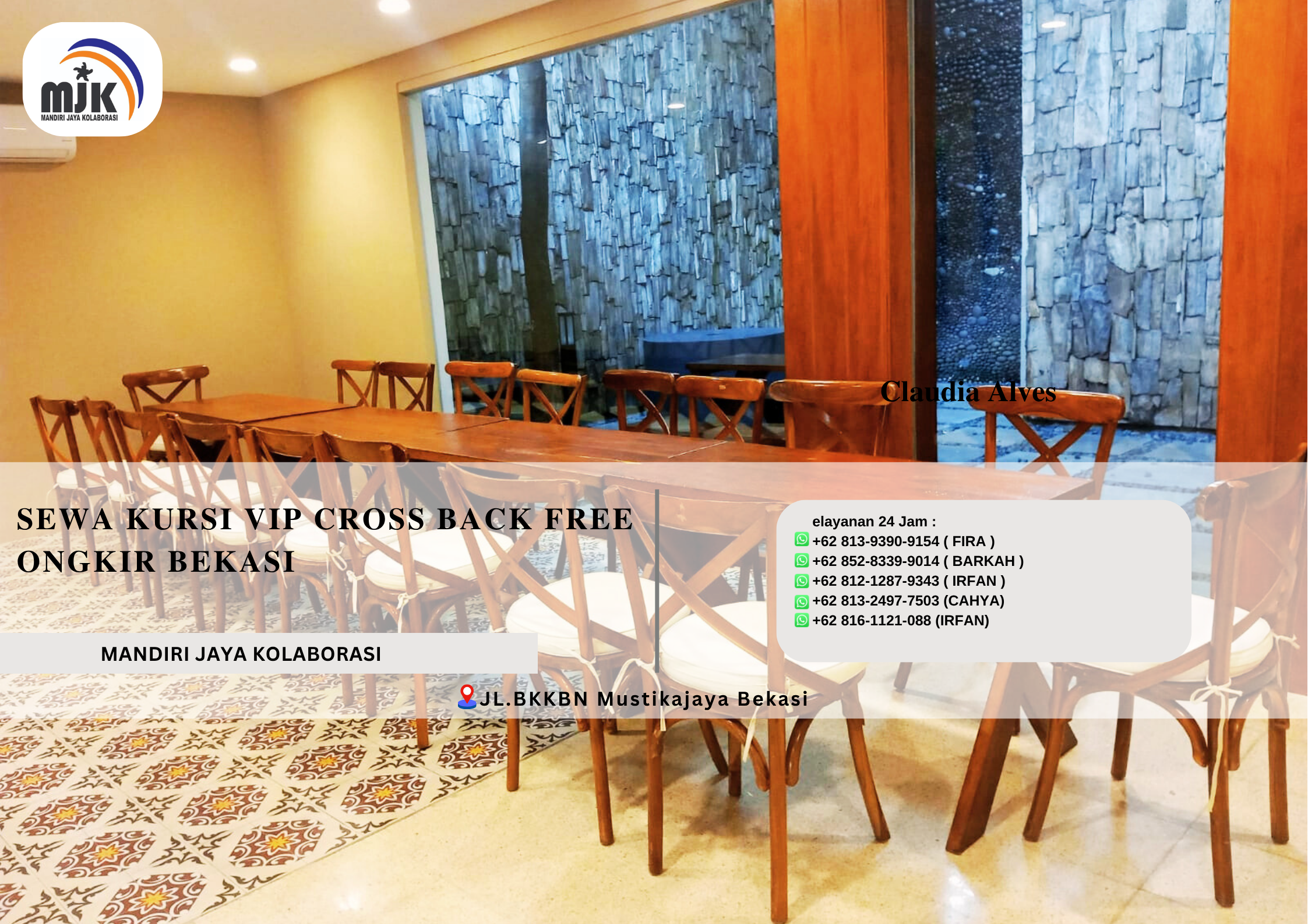 Sewa Kursi VIP Cross Back Free Ongkir Bekasi