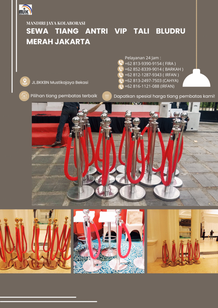 Sewa Tiang Antri VIP Tali Bludru Merah Jakarta