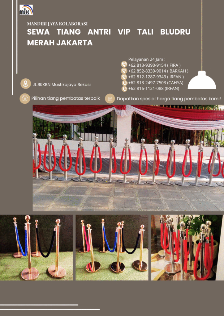 Sewa Tiang Antri VIP Tali Bludru Merah Jakarta