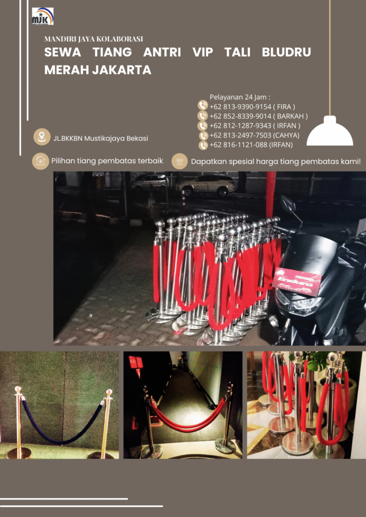 Sewa Tiang Antri VIP Tali Bludru Merah Jakarta