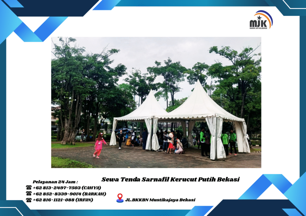 Sewa Tenda Sarnafil Kerucut Putih Bekasi