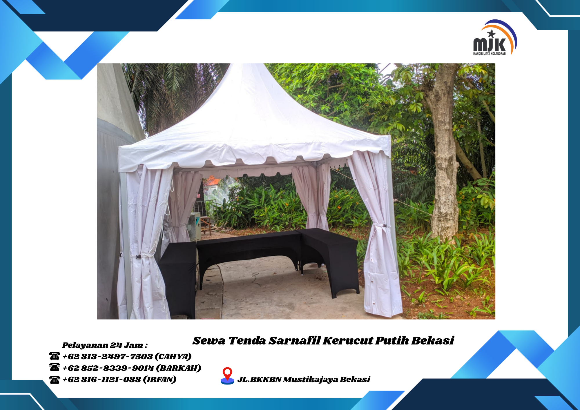 Sewa Tenda Sarnafil Kerucut Putih Bekasi