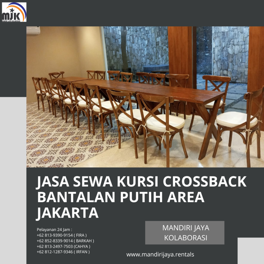 Jasa Sewa kursi Crossback Bantalan Putih Area Jakarta