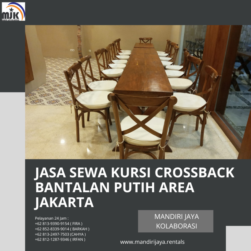 Jasa Sewa kursi Crossback Bantalan Putih Area Jakarta