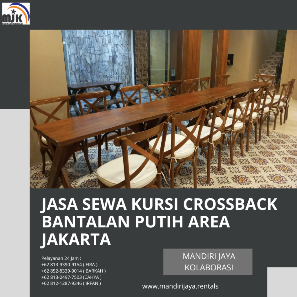 Jasa Sewa kursi Crossback Bantalan Putih Area Jakarta