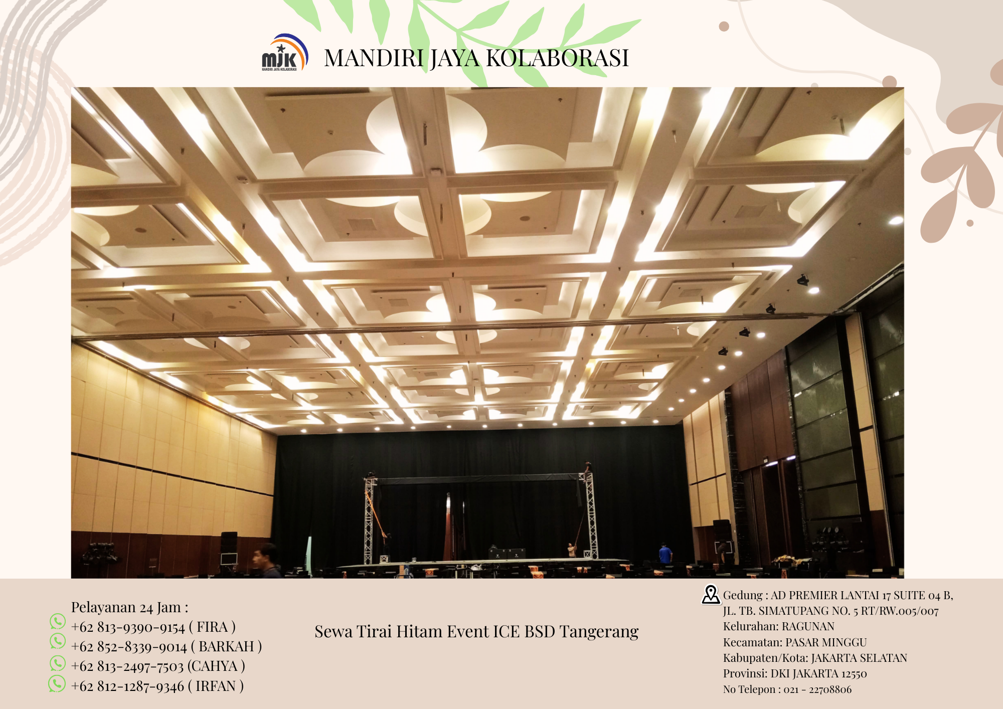 Sewa Tirai Hitam Event ICE BSD Tangerang