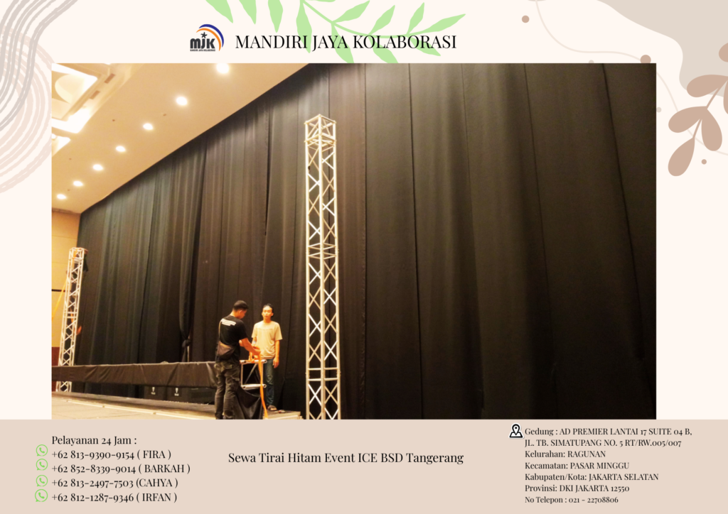 Sewa Tirai Hitam Event ICE BSD Tangerang