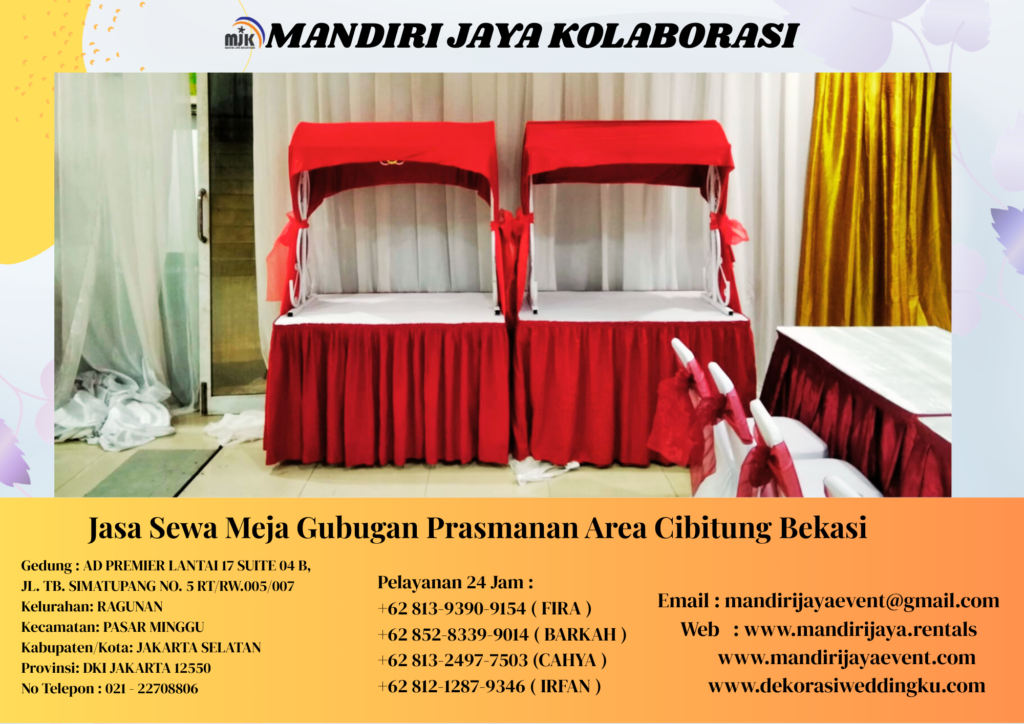 Jasa Sewa Meja Gubugan Prasmanan Area Cibitung Bekasi
