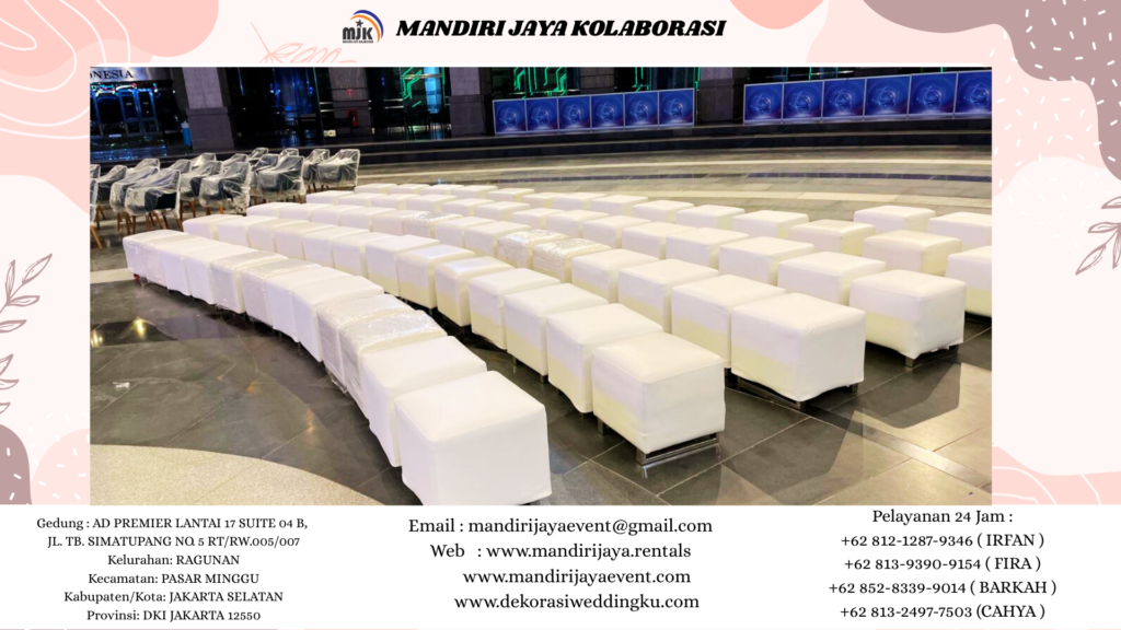 Sewa Kursi Puff Putih Bersih Murah Area Jakarta