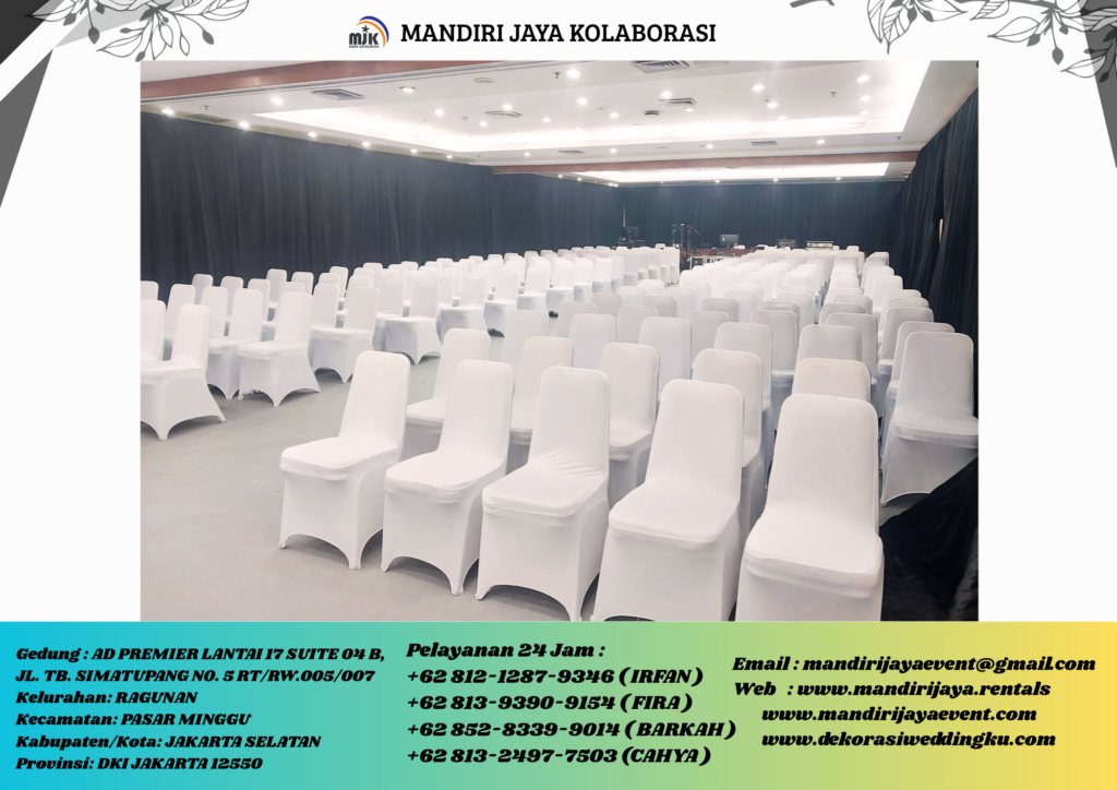 Sewa Kursi Susun Cover Putih Ketat Area BSD Tanggerang
