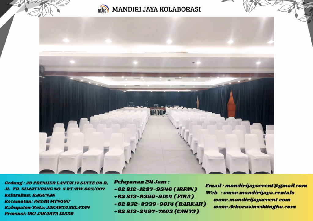 Sewa Kursi Susun Cover Putih Ketat Area BSD Tanggerang