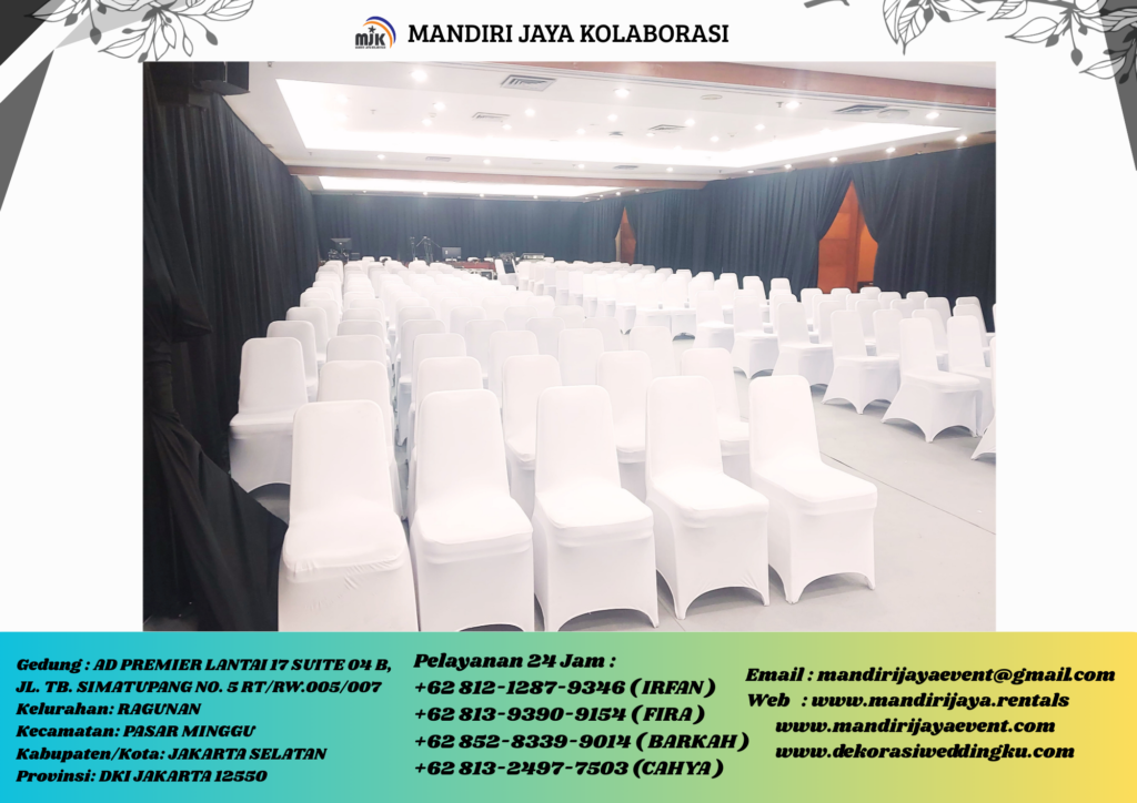 Sewa Kursi Susun Cover Putih Ketat Area BSD Tanggerang