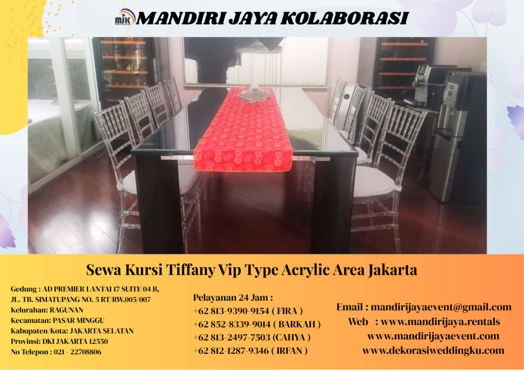 Sewa Kursi Tiffany Vip Type Acrylic Area Jakarta