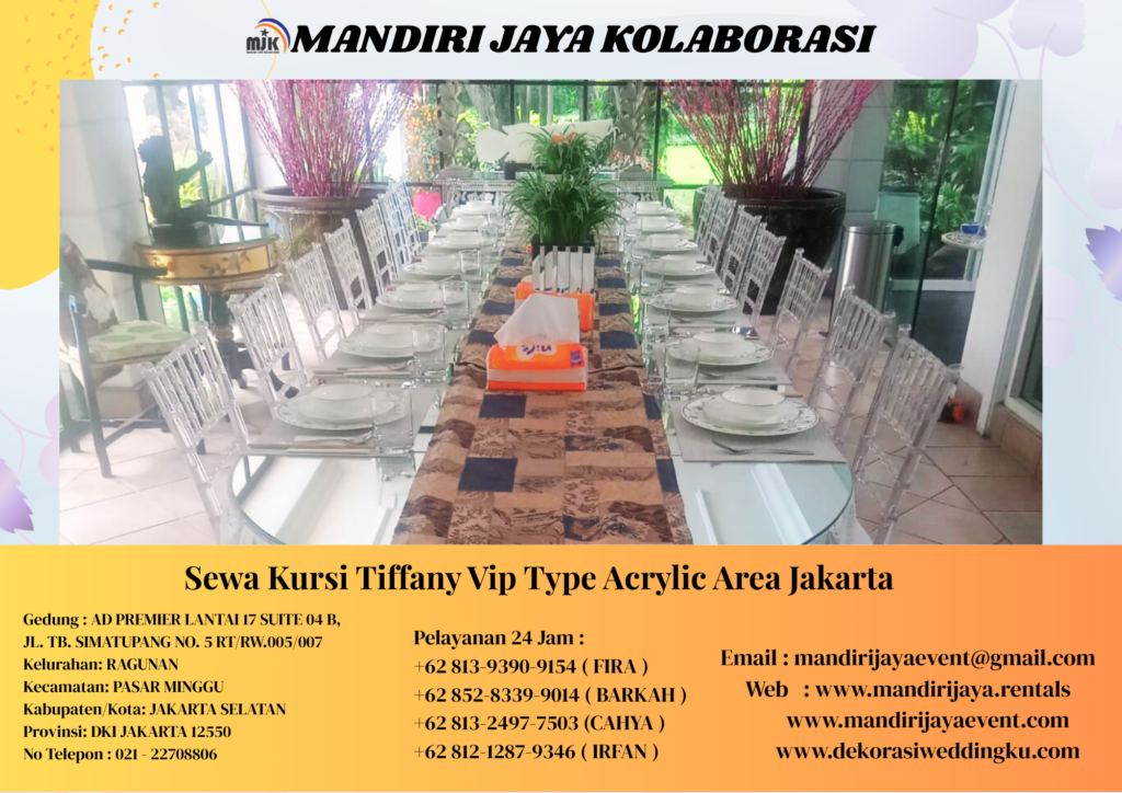 Sewa Kursi Tiffany Vip Type Acrylic Area Jakarta