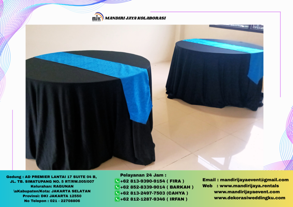 Sewa Meja Bundar Dan Kursi Lengkap taplak, Sarungkursi Jakarta