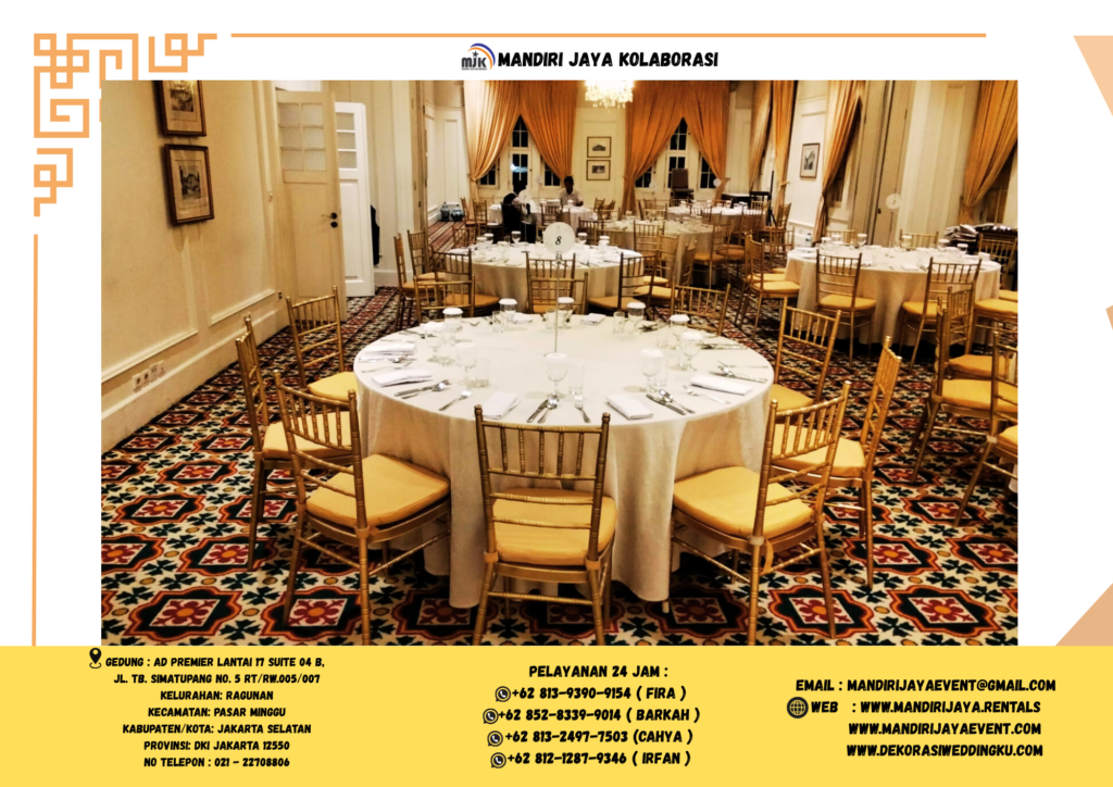 Sewa Round Table Cover Tebar,Kursi Tiffany Jakarta