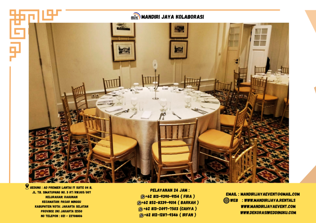 Sewa Round Table Cover Tebar,Kursi Tiffany Jakarta