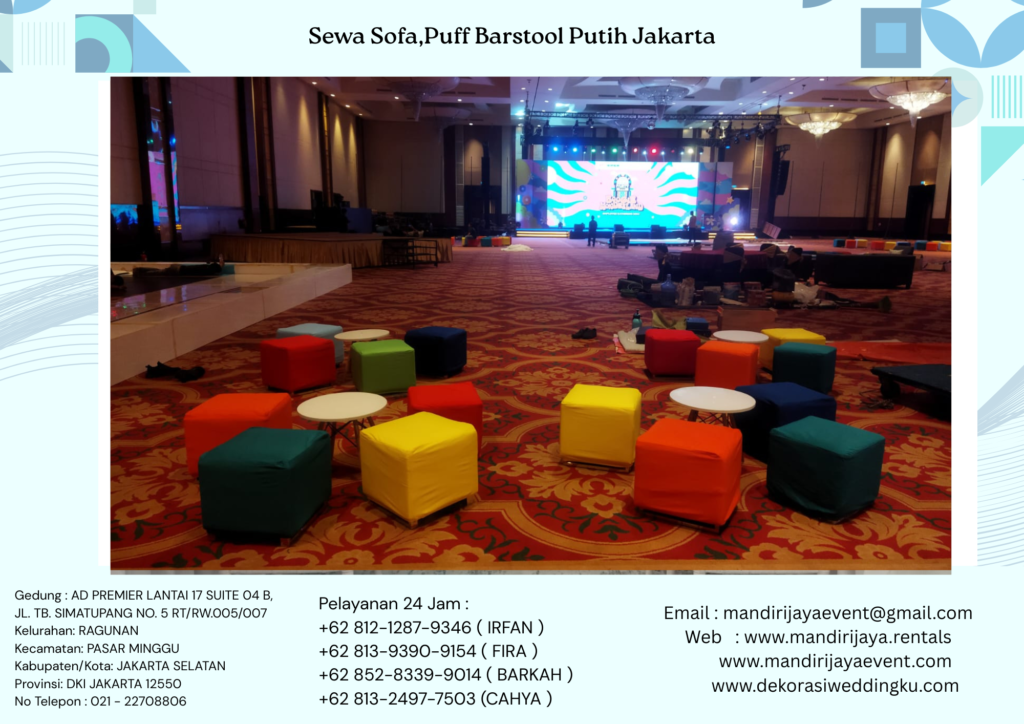 Sewa Sofa,Puff Barstool Putih Jakarta