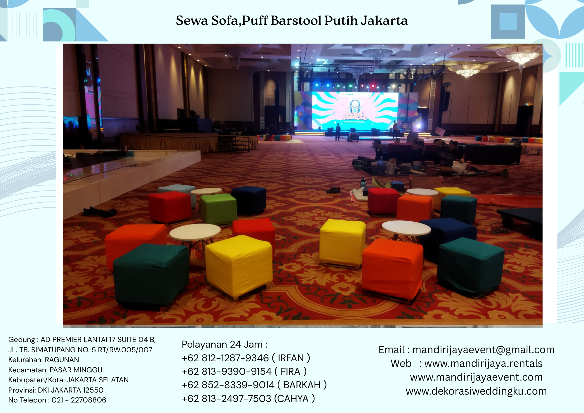 Sewa Sofa,Puff Barstool Putih Jakarta
