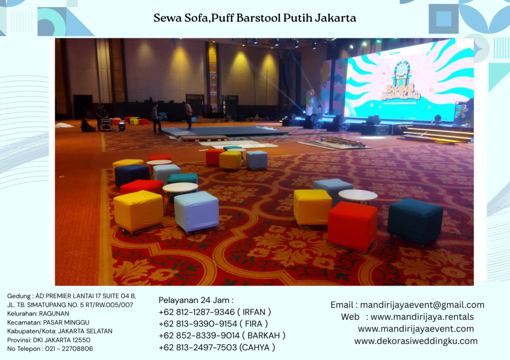 Sewa Sofa,Puff Barstool Putih Jakarta