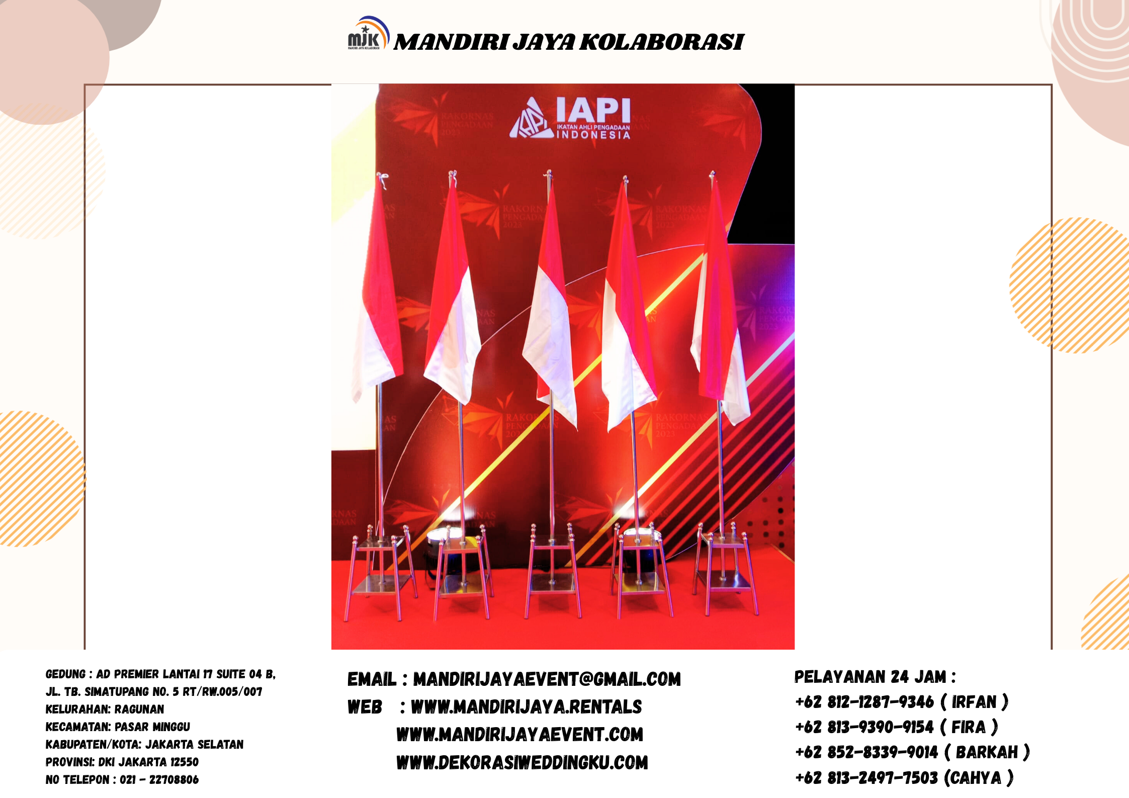 Sewa Tiang Bendera Stainless VIP Jakarta