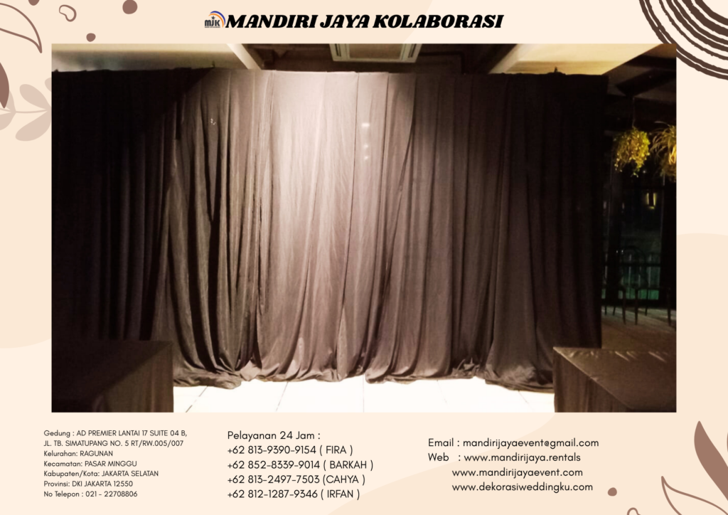 Sewa Tirai Hitam Tebal Kedap Cahaya Area Jakarta