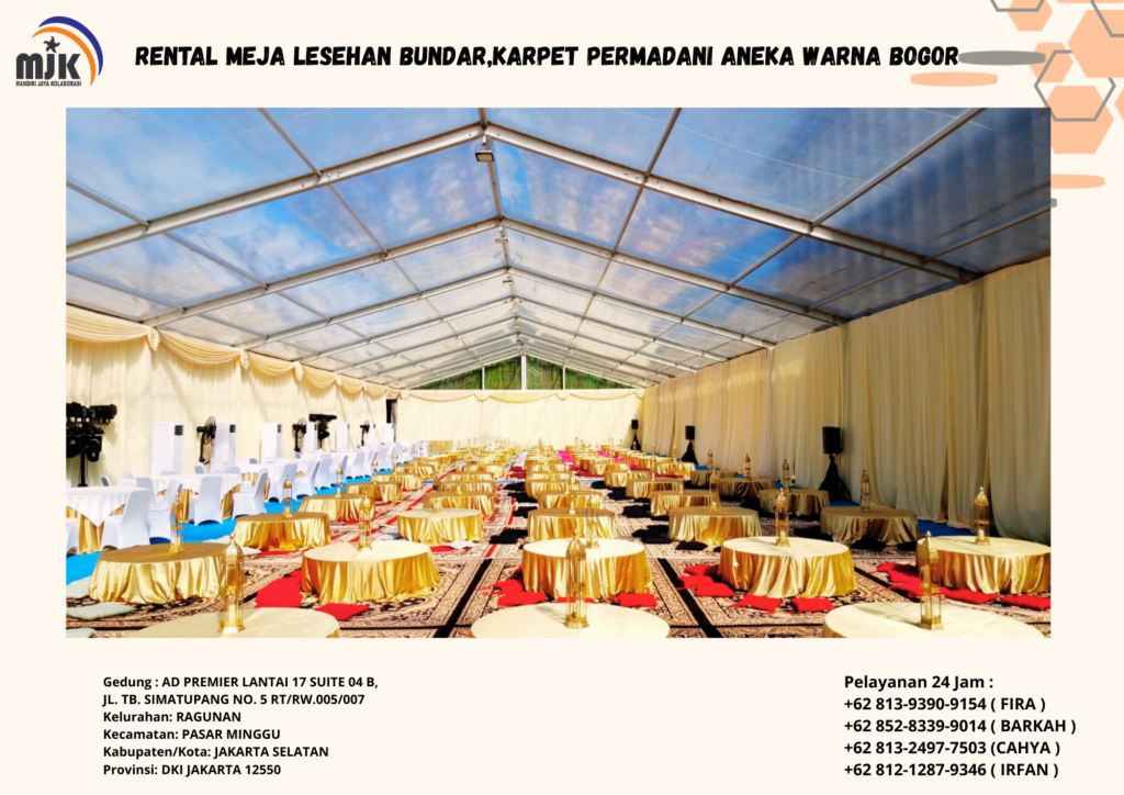 Rental Meja Lesehan Bundar,Karpet Permadani Aneka Warna Bogor