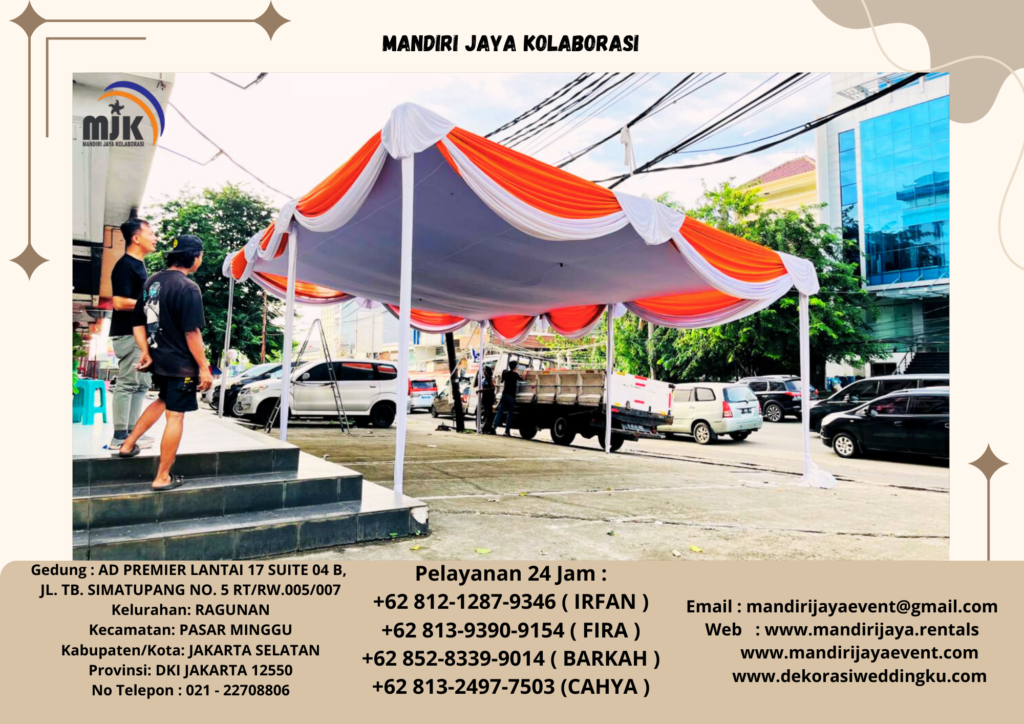 Rental Tenda Type Dekoasi Plafon Poni Merah Putih Jakarta
